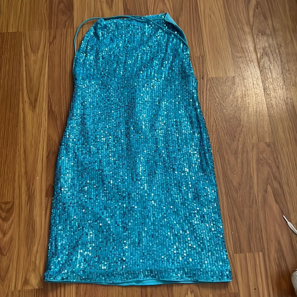hoco dress the straps are tied bc they are too big on me